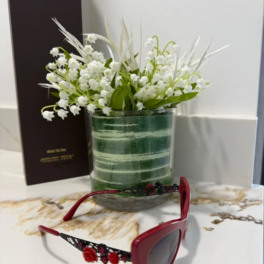 DOLCE & GABBANA SICILIAN CAT EYE SUNGLASSES IN BURGUNDY COLOR - Picture 7 of 7